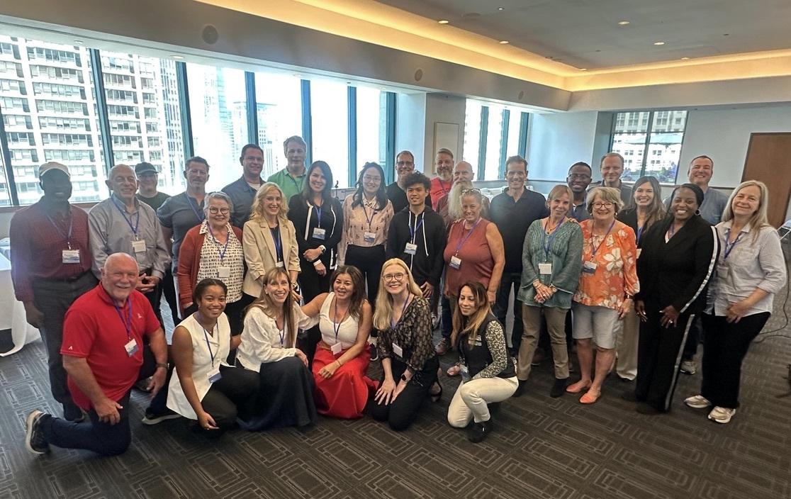Attendees and Aidan Booth at a Blueprint Academy live event