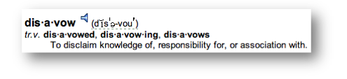 Disavow Definition