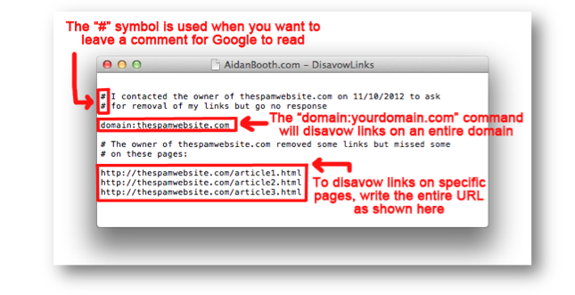 Disavow Text File Disavow Text File