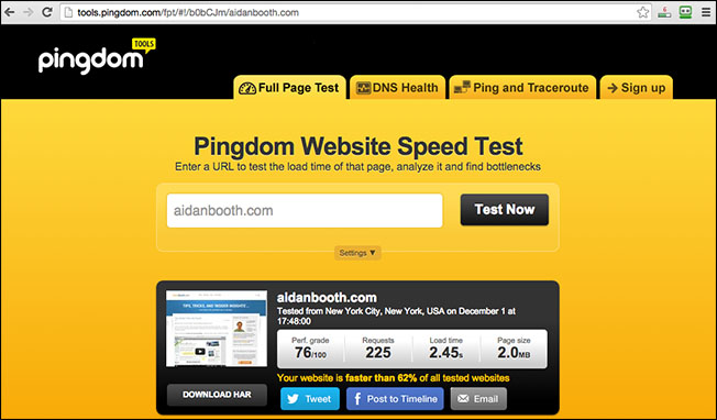 PingdomSpeedTest-AFTERSuperCache-1