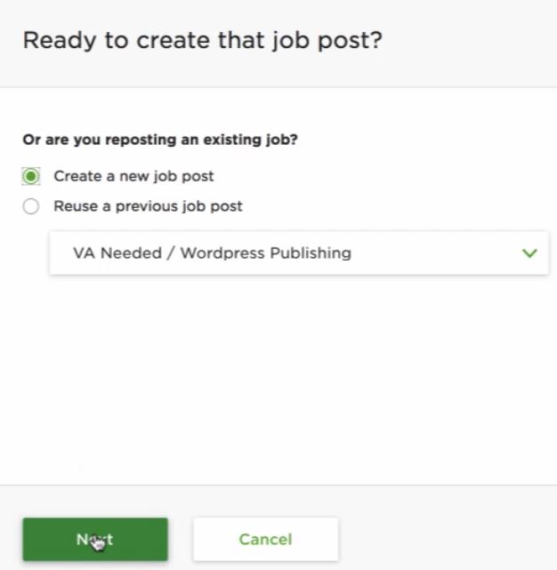 Create a new job post